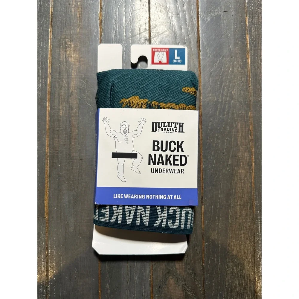 Duluth Trading Co Boxer Briefs Mens Large Bison Print Teal